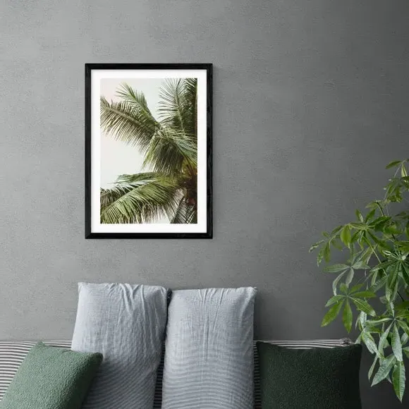 Palm Trees Wall Print - Green, Archival Paper