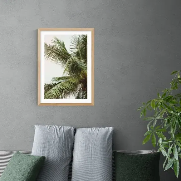 Palm Trees Wall Print - Green, Archival Paper