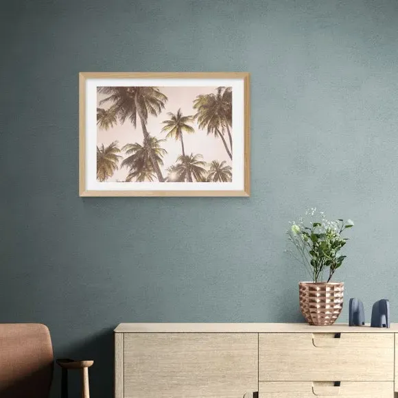 Palm Trees Wall Print - Pink, Archival Paper
