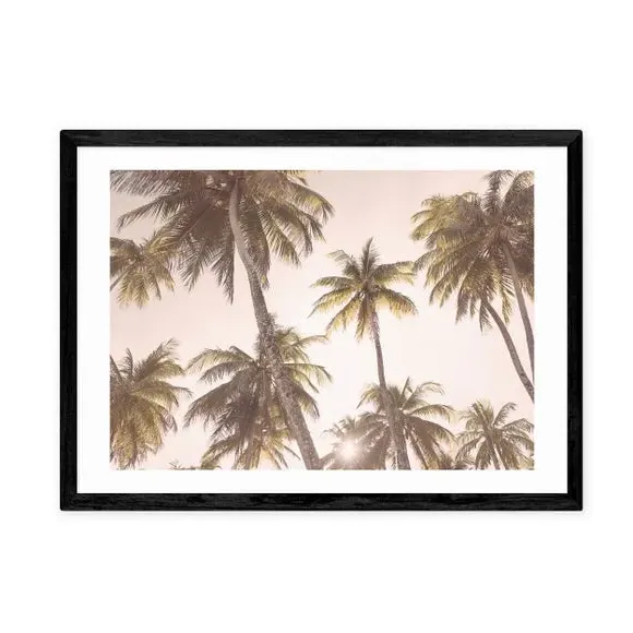 Palm Trees Wall Print - Pink, Archival Paper
