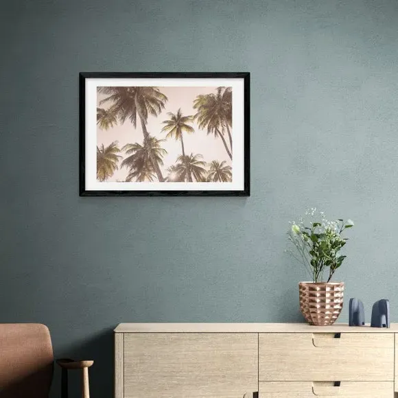 Palm Trees Wall Print - Pink, Archival Paper