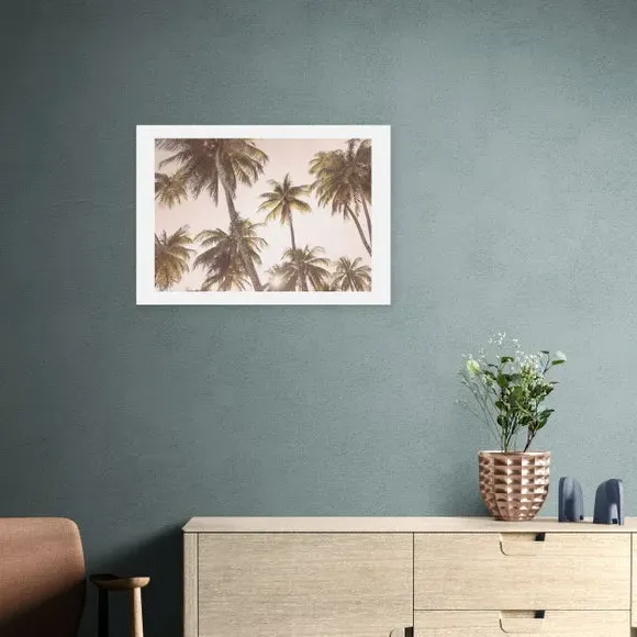 Palm Trees Wall Print - Pink, Archival Paper image
