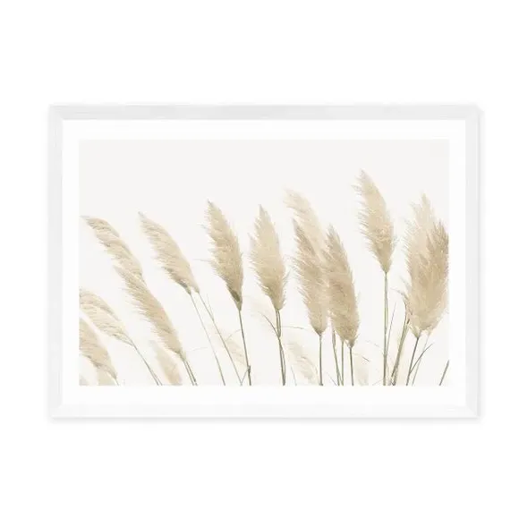 Pampas Wall Print - Natural, Paper