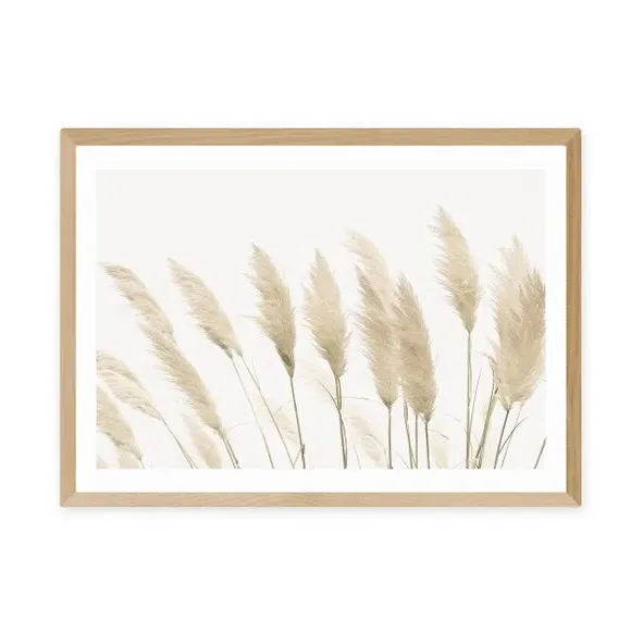 Pampas Wall Print - Natural, Paper