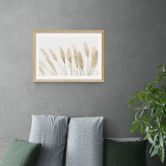 Pampas Wall Print - Natural, Paper