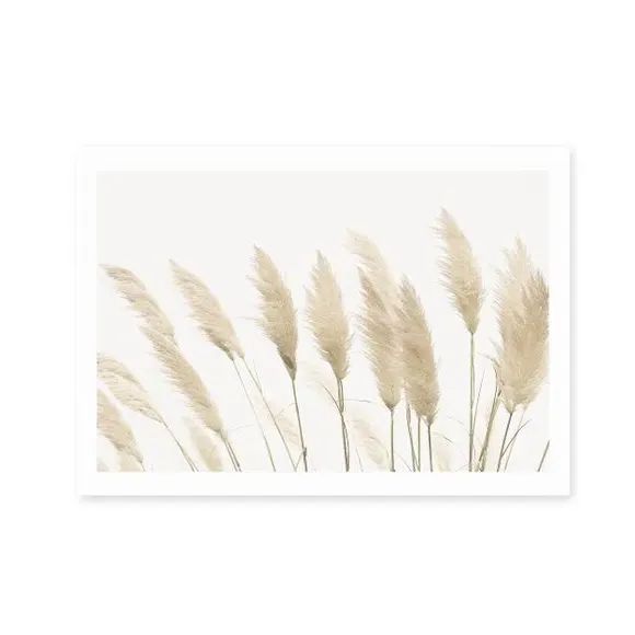 Pampas Wall Print - Natural, Paper