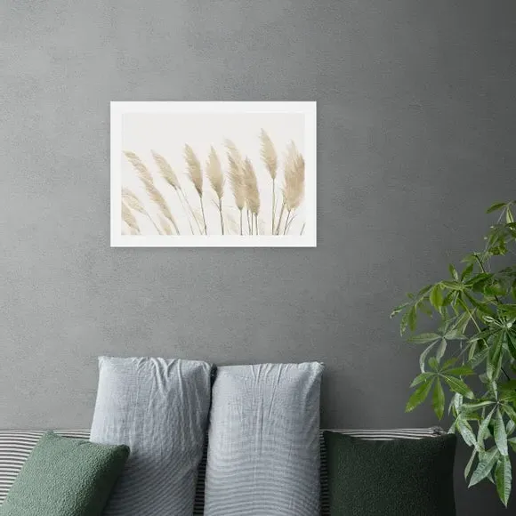 Pampas Wall Print - Natural, Paper image