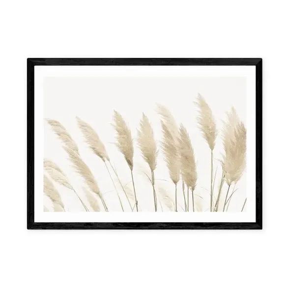 Pampas Wall Print - Natural, Paper