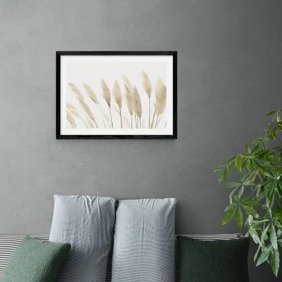 Pampas Wall Print - Natural, Paper