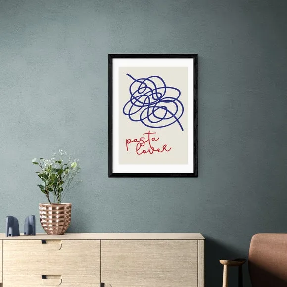 Pasta Lover Wall Print - Blue, Paper
