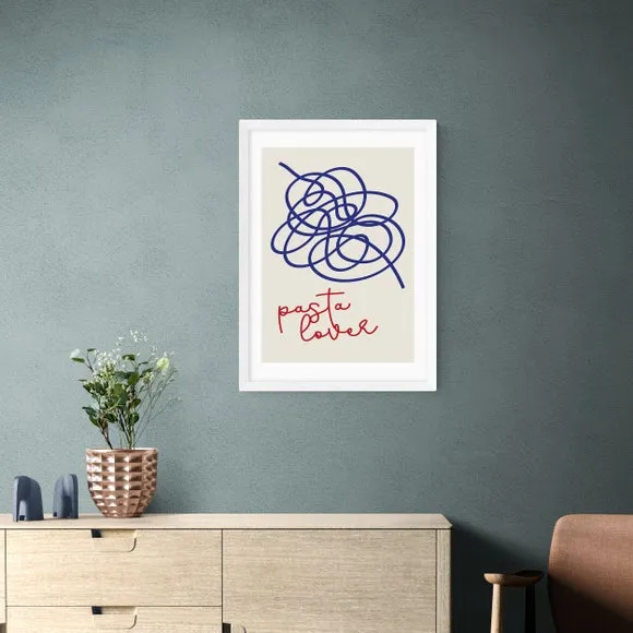 Pasta Lover Wall Print - Blue, Paper