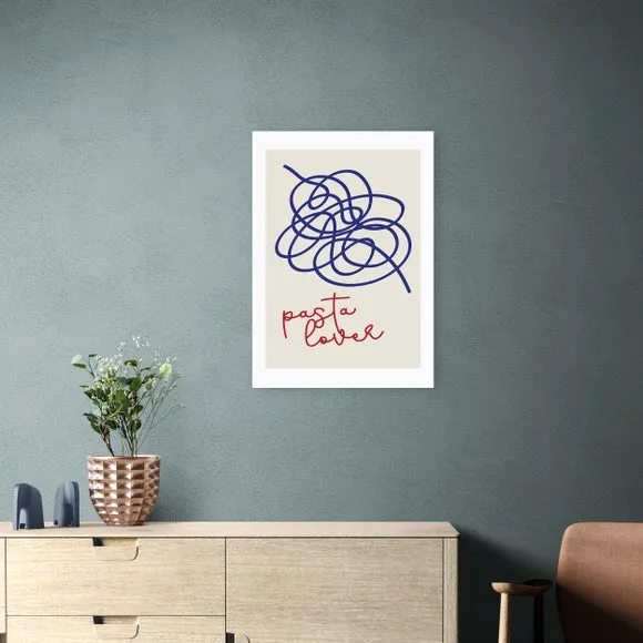 Pasta Lover Wall Print - Blue, Paper image