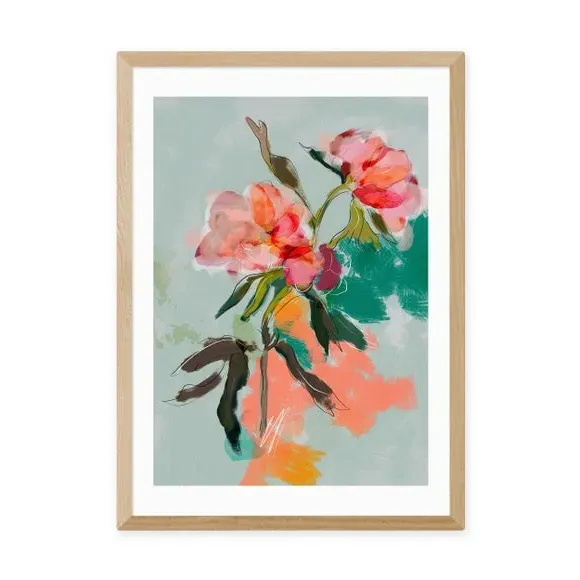 Peonies Wall Print - Green