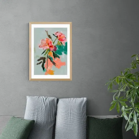 Peonies Wall Print - Green