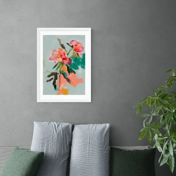 Peonies Wall Print - Green