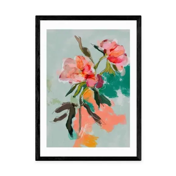 Peonies Wall Print - Green