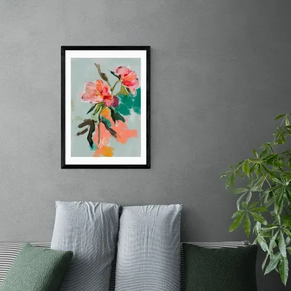 Peonies Wall Print - Green
