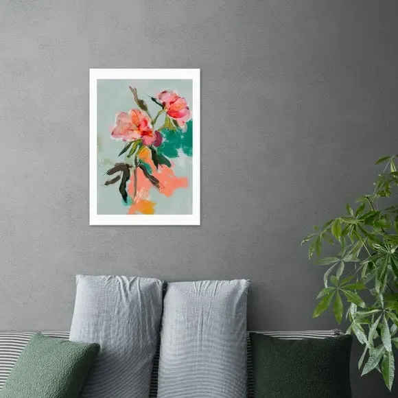 Peonies Wall Print - Green image
