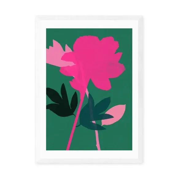 Peony Floral Wall Print - Multicolor, Paper