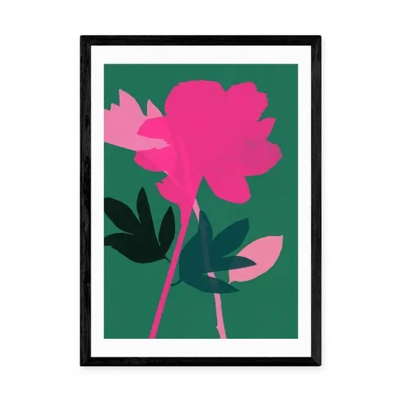 Peony Floral Wall Print - Multicolor, Paper