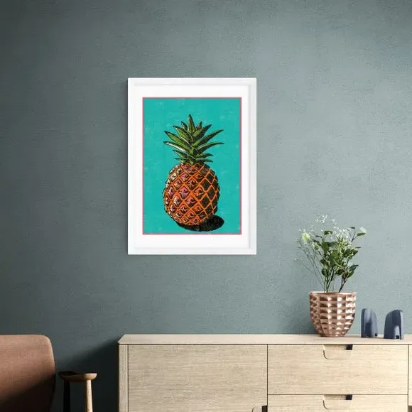 Pineapple Wall Print - Blue, Paper