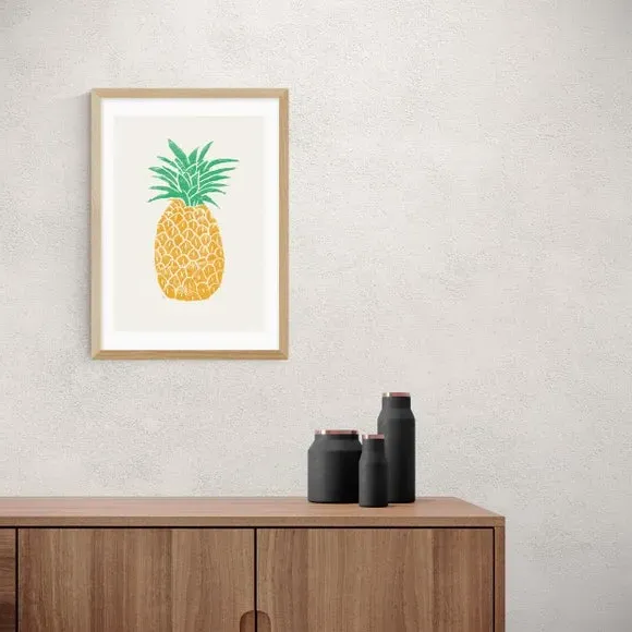 Pineapple Wall Print - Multicolor, Paper