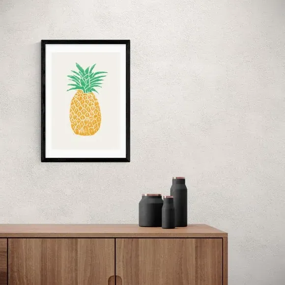 Pineapple Wall Print - Multicolor, Paper
