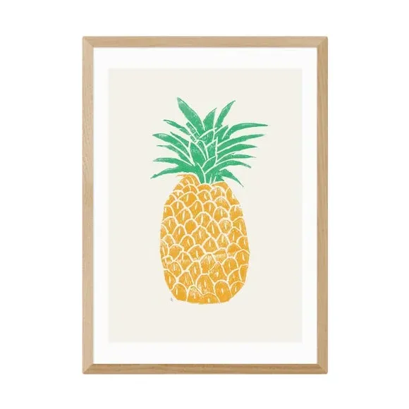 Pineapple Wall Print - Multicolor, Paper