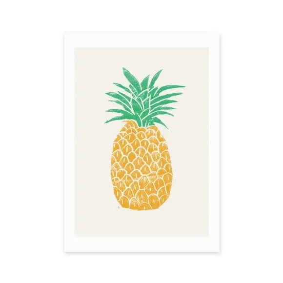 Pineapple Wall Print - Multicolor, Paper image