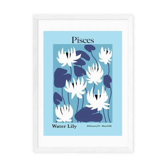 Pisces Wall Art Print - Blue, Archival Paper