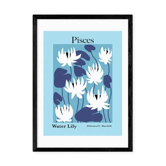 Pisces Wall Art Print - Blue, Archival Paper