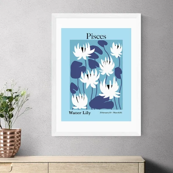 Pisces Wall Art Print - Blue, Archival Paper