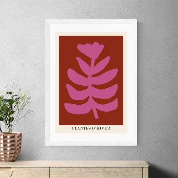 Plantes d'Hiver Wall Print - Pink, Paper