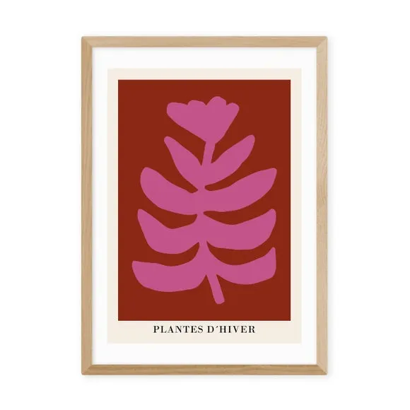 Plantes d'Hiver Wall Print - Pink, Paper