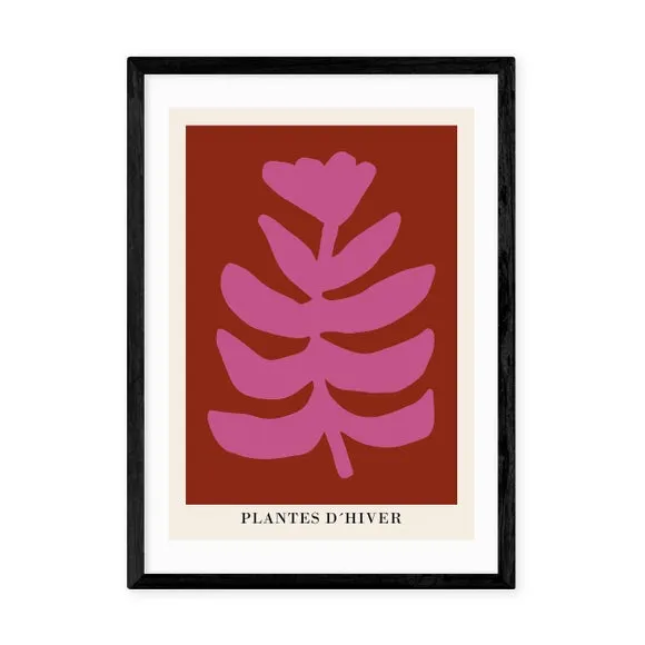 Plantes d'Hiver Wall Print - Pink, Paper