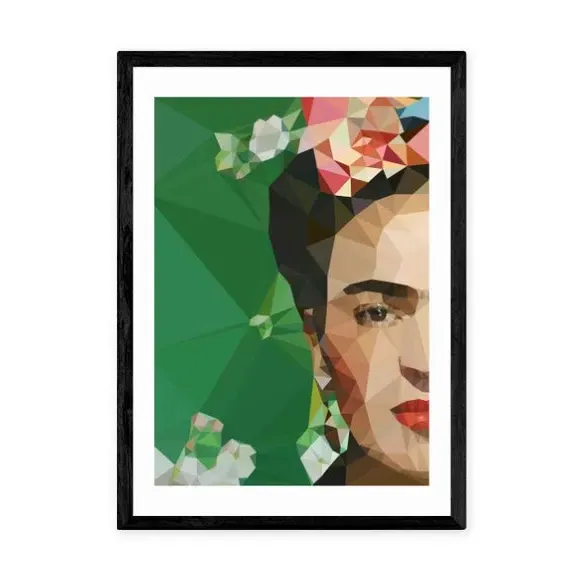 Portrait Art Print Frida Crop - Green