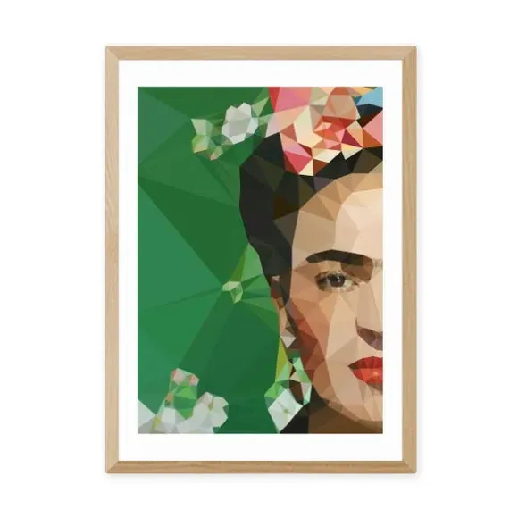 Portrait Art Print Frida Crop - Green