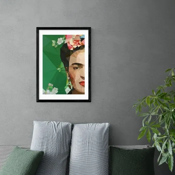 Portrait Art Print Frida Crop - Green