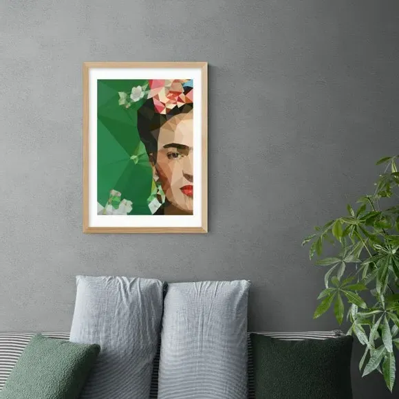 Portrait Art Print Frida Crop - Green