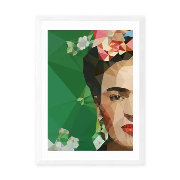 Portrait Art Print Frida Crop - Green