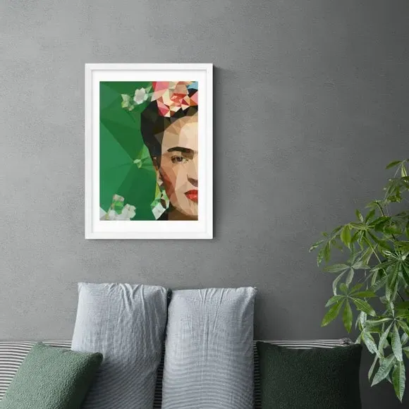 Portrait Art Print Frida Crop - Green