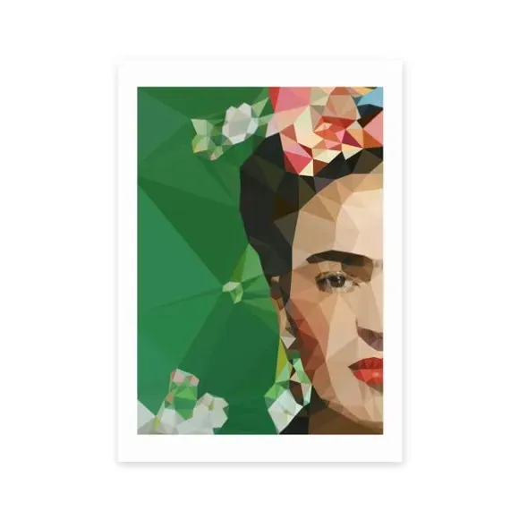 Portrait Art Print Frida Crop - Green image
