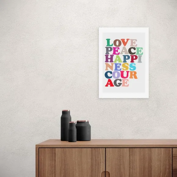 Portrait Art Print with Repetitive Shapes - Multicolor