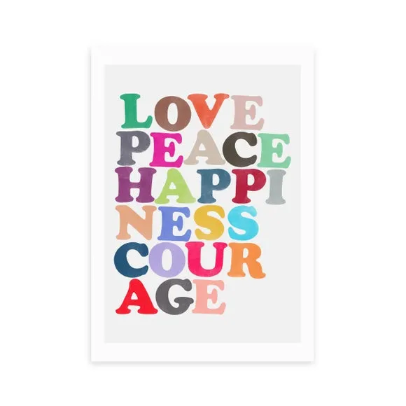 Portrait Art Print with Repetitive Shapes - Multicolor