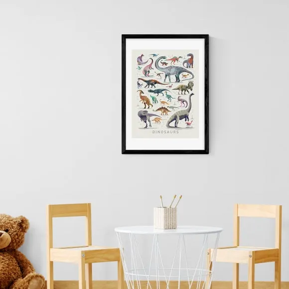 Portrait Dinosaur Print - White