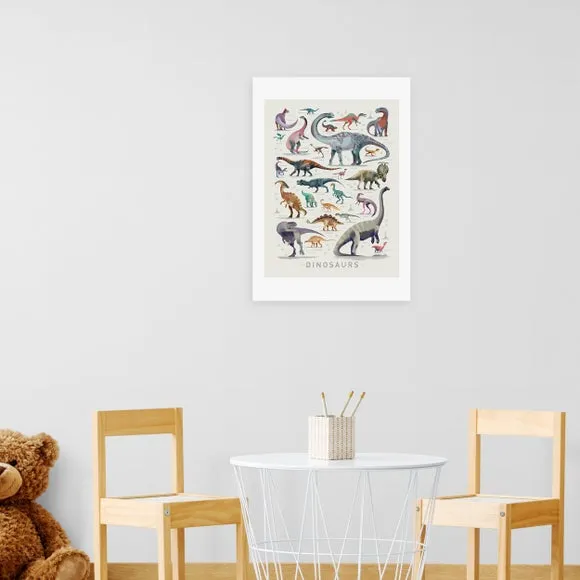 Portrait Dinosaur Print - White image
