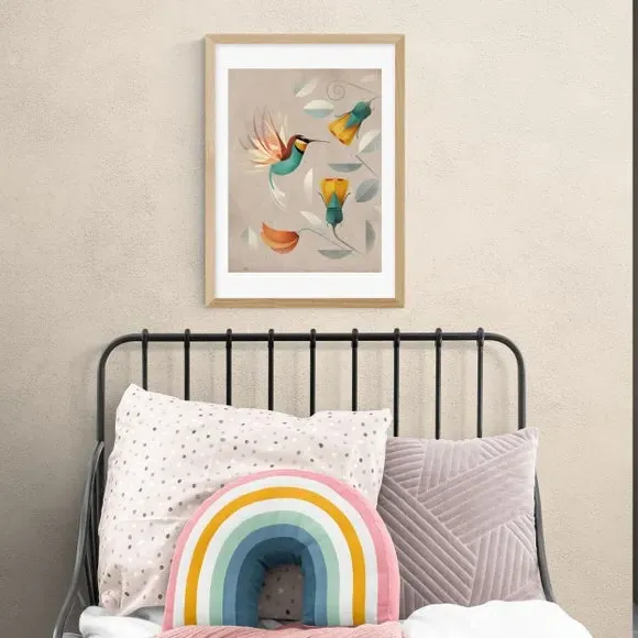 Portrait Hummingbird Print - Multicolor, Paper