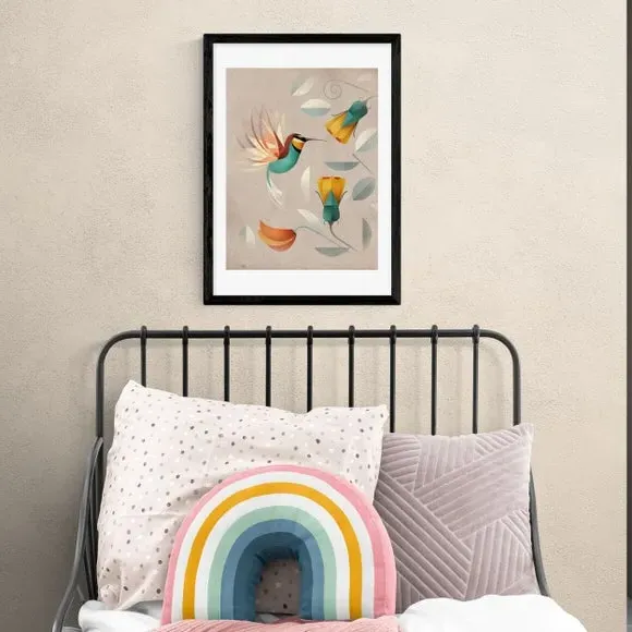 Portrait Hummingbird Print - Multicolor, Paper