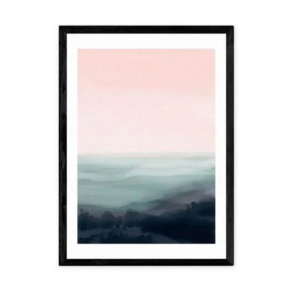 Portrait Landscape Print - Multicolor, Paper
