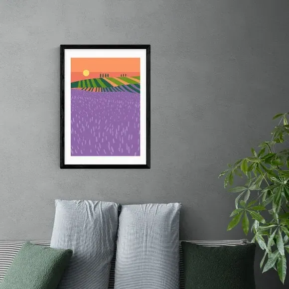 Portrait Lavender Fields Print - Purple, Paper